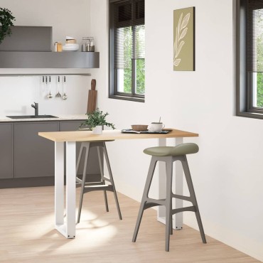vidaXL Πόδια Τραπεζιού Μπαρ σε Σχήμα U, 2 τεμ. Λευκά 40x(90-91)cm Ατσάλι
