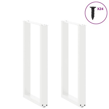 vidaXL Πόδια Τραπεζιού Μπαρ σε Σχήμα U 2 τεμ. Λευκά 50x(90-91)cm Ατσάλι