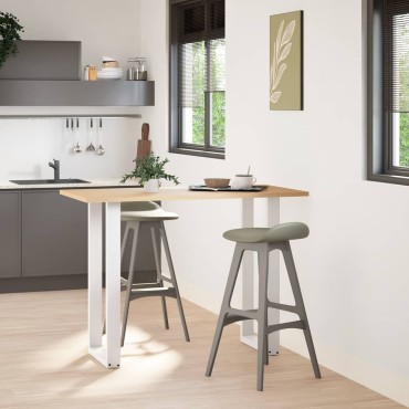 vidaXL Πόδια Τραπεζιού Μπαρ σε Σχήμα U 2 τεμ. Λευκά 40x (100-101)cm Ατσάλι