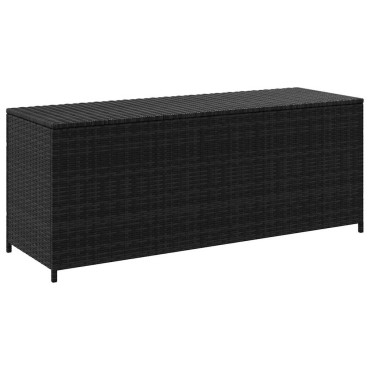 vidaXL Κουτί Αποθήκευσης Κήπου Μαύρο 150x50x60cm από Συνθετικό Ρατάν 1 τεμ.
