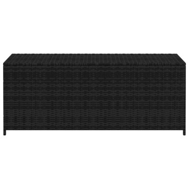 vidaXL Κουτί Αποθήκευσης Κήπου Μαύρο 150x50x60cm από Συνθετικό Ρατάν 1 τεμ.