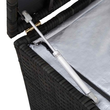 vidaXL Κουτί Αποθήκευσης Κήπου Μαύρο 150x50x60cm από Συνθετικό Ρατάν 1 τεμ.