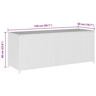 vidaXL Κουτί Αποθήκευσης Κήπου Μαύρο 150x50x60cm από Συνθετικό Ρατάν 1 τεμ.