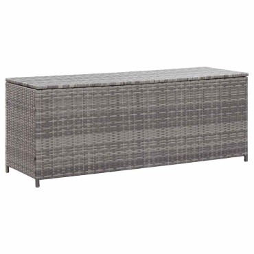 vidaXL Κουτί Αποθήκευσης Κήπου Γκρι 150x50x60cm από Συνθετικό Ρατάν 1 τεμ.