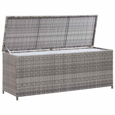 vidaXL Κουτί Αποθήκευσης Κήπου Γκρι 150x50x60cm από Συνθετικό Ρατάν 1 τεμ.