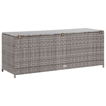 vidaXL Κουτί Αποθήκευσης Κήπου Γκρι 150x50x60cm από Συνθετικό Ρατάν 1 τεμ.