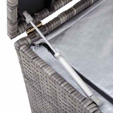 vidaXL Κουτί Αποθήκευσης Κήπου Γκρι 150x50x60cm από Συνθετικό Ρατάν 1 τεμ.