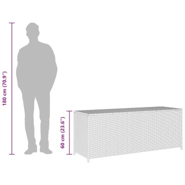 vidaXL Κουτί Αποθήκευσης Κήπου Γκρι 150x50x60cm από Συνθετικό Ρατάν 1 τεμ.