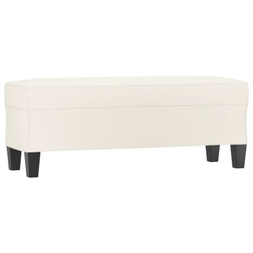vidaXL Πάγκος Κρεμ 100x35x41cm από Συνθετικό Δέρμα 1 τεμ.