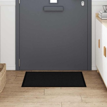 vidaXL Χαλάκι Εξώπορτας Μαύρο 60 x 80 x 1,2 εκ. Ύφασμα τέντι
