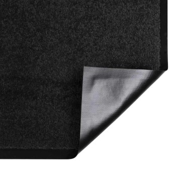 vidaXL Χαλάκι Εξώπορτας Μαύρο 60 x 80 x 1,2 εκ. Ύφασμα τέντι