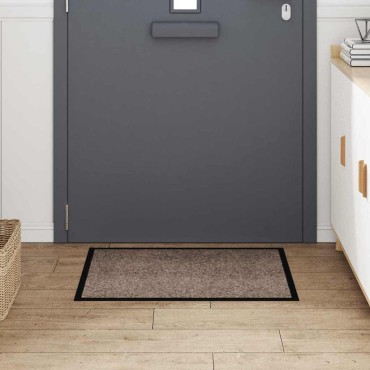 vidaXL Χαλάκι Εξώπορτας Μπεζ 60 x 80 x 1,2 cm Ύφασμα τέντι