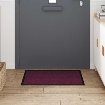 vidaXL Χαλάκι Εξώπορτας Μπορντό 60 x 80 x 1.2 cm Ύφασμα τέντι