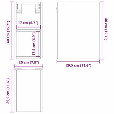 vidaXL Κρεμαστό ντουλάπι Γκρίζο Σονομα 20x29,5x40cm