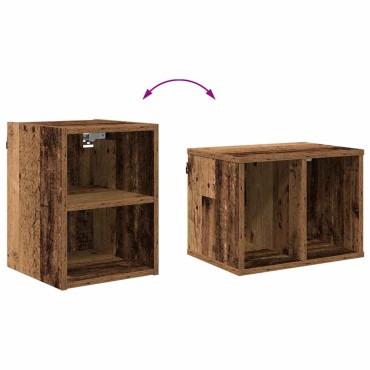 vidaXL Κρεμαστό ντουλάπι Παλιό ξύλο 30x29,5x40cm