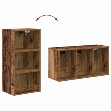 vidaXL Κρεμαστό ντουλάπι Παλιό ξύλο 40x29,5x80cm