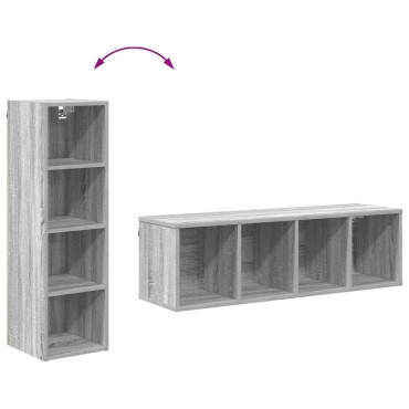 vidaXL Κρεμαστό ντουλάπι Γκρίζο Σονομα 30x29,5x100cm
