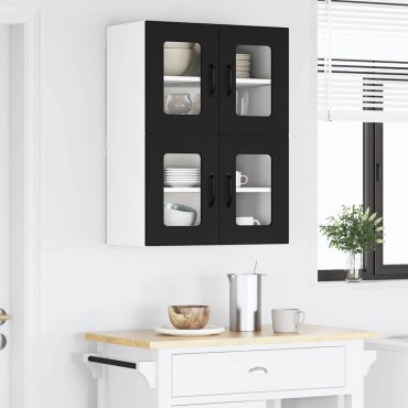 vidaXL Ραφιέρα τοίχου LUCCA Μαύρο 60x31x40cm Επεξεργασμένο Ξύλο
