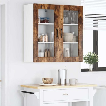 vidaXL Ραφιέρα τοίχου LUCCA Καπνισμένο Ξύλο Δρυός 40x31x80cm