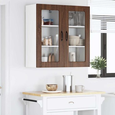 vidaXL Ραφιέρα τοίχου LUCCA Καφέ Ξύλο Δρυός 40x31x80cm