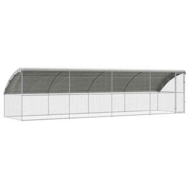 vidaXL Κλουβί για κότες 4 τμχ. Ασημί 800 x 200 x 200 εκ.