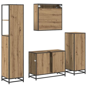 vidaXL Σετ Επίπλων Μπάνιου 4 τεμ. Artisan Oak 80x33x60 εκ