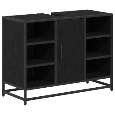 vidaXL Σετ Επίπλων Μπάνιου 4 τεμ. Μαύρη Οξυά 80x33x60 εκ