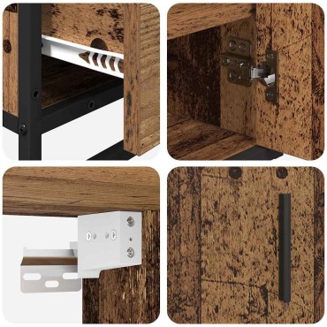 vidaXL Σετ Επίπλων Μπάνιου 3 τεμ. Παλιό Ξύλο 65x33x60 εκ