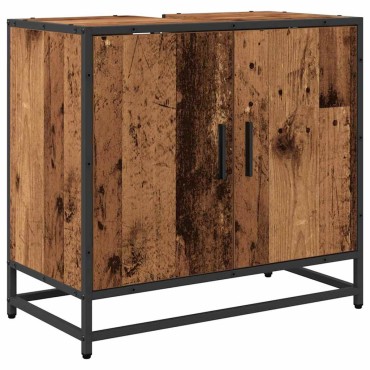 vidaXL Σετ Επίπλων Μπάνιου 3 τεμ. Παλιό Ξύλο 65x33x60 εκ