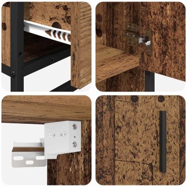 vidaXL Σετ Επίπλων Μπάνιου 3 τεμ. Παλιό Ξύλο 65x33x60 εκ
