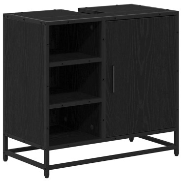vidaXL Σετ Επίπλων Μπάνιου 4 τεμ. Μαύρη Οξυά 65x33x60 εκ
