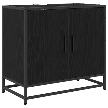 vidaXL Σετ Επίπλων Μπάνιου 4 τεμ. Μαύρη Οξυά 65x33x60 εκ