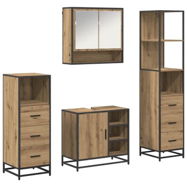 vidaXL Σετ Επίπλων Μπάνιου 4 τεμ. Artisan Oak 65x33x60 εκ