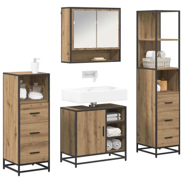 vidaXL Σετ Επίπλων Μπάνιου 4 τεμ. Artisan Oak 65x33x60 εκ