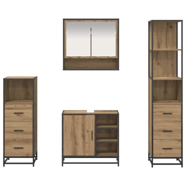 vidaXL Σετ Επίπλων Μπάνιου 4 τεμ. Artisan Oak 65x33x60 εκ