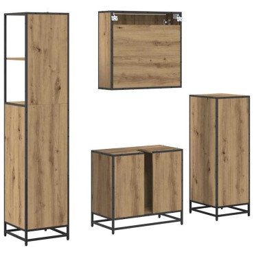 vidaXL Σετ Επίπλων Μπάνιου 4 τεμ. Artisan Oak 65x33x60 εκ