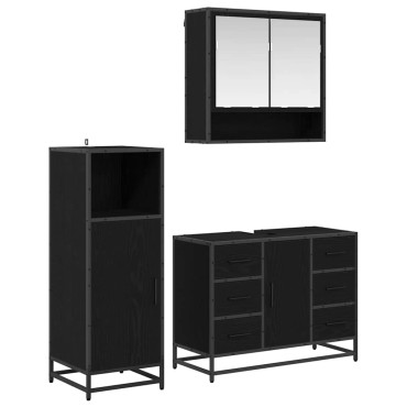 vidaXL Σετ Επίπλων Μπάνιου 3 τεμ. Παλιό Ξύλο 80x33x60 εκ