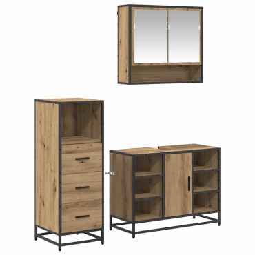vidaXL Σετ Επίπλων Μπάνιου 3 τεμ. Artisan Oak 80x33x60 εκ