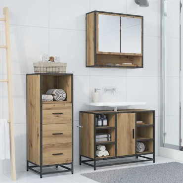 vidaXL Σετ Επίπλων Μπάνιου 3 τεμ. Artisan Oak 80x33x60 εκ