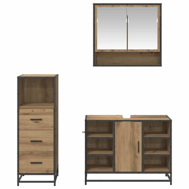 vidaXL Σετ Επίπλων Μπάνιου 3 τεμ. Artisan Oak 80x33x60 εκ