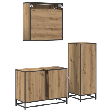 vidaXL Σετ Επίπλων Μπάνιου 3 τεμ. Artisan Oak 80x33x60 εκ