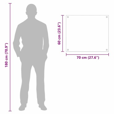 vidaXL Πλάτη κουζίνας Γάλα 70 x 60 cm σκληρυμένο γυαλί