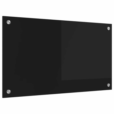 vidaXL Πλάτη κουζίνας Μαύρο 70 x 40 cm σκληρυμένο γυαλί