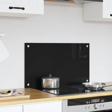 vidaXL Πλάτη κουζίνας Μαύρο 70 x 40 cm σκληρυμένο γυαλί