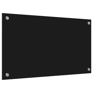 vidaXL Πλάτη κουζίνας Μαύρο 70 x 40 cm σκληρυμένο γυαλί