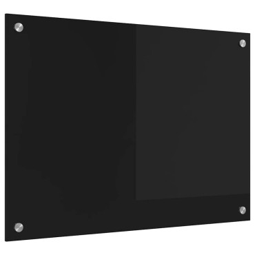 vidaXL Πλάτη κουζίνας Μαύρο 70 x 50 cm σκληρυμένο γυαλί