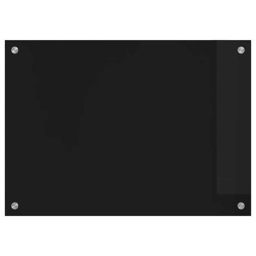 vidaXL Πλάτη κουζίνας Μαύρο 70 x 50 cm σκληρυμένο γυαλί