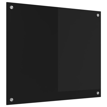 vidaXL Πλάτη κουζίνας Μαύρο 70 x 60 cm σκληρυμένο γυαλί