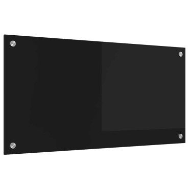 vidaXL Πλάτη κουζίνας Μαύρο 80 x 40 cm σκληρυμένο γυαλί
