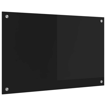 vidaXL Πλάτη κουζίνας Μαύρο 80 x 50 cm σκληρυμένο γυαλί